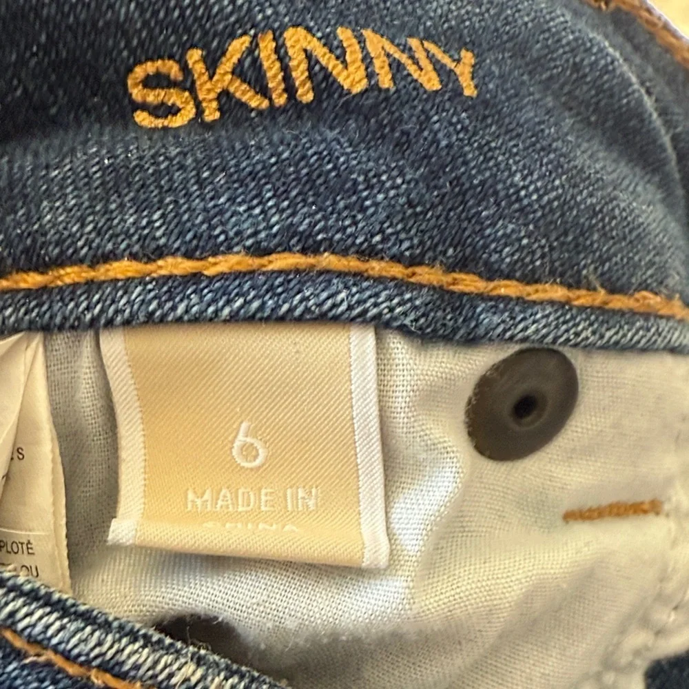 Michael Kors Dark Blue Skinny Denim Jeans 6 Soft Mid-Rise Minimalist